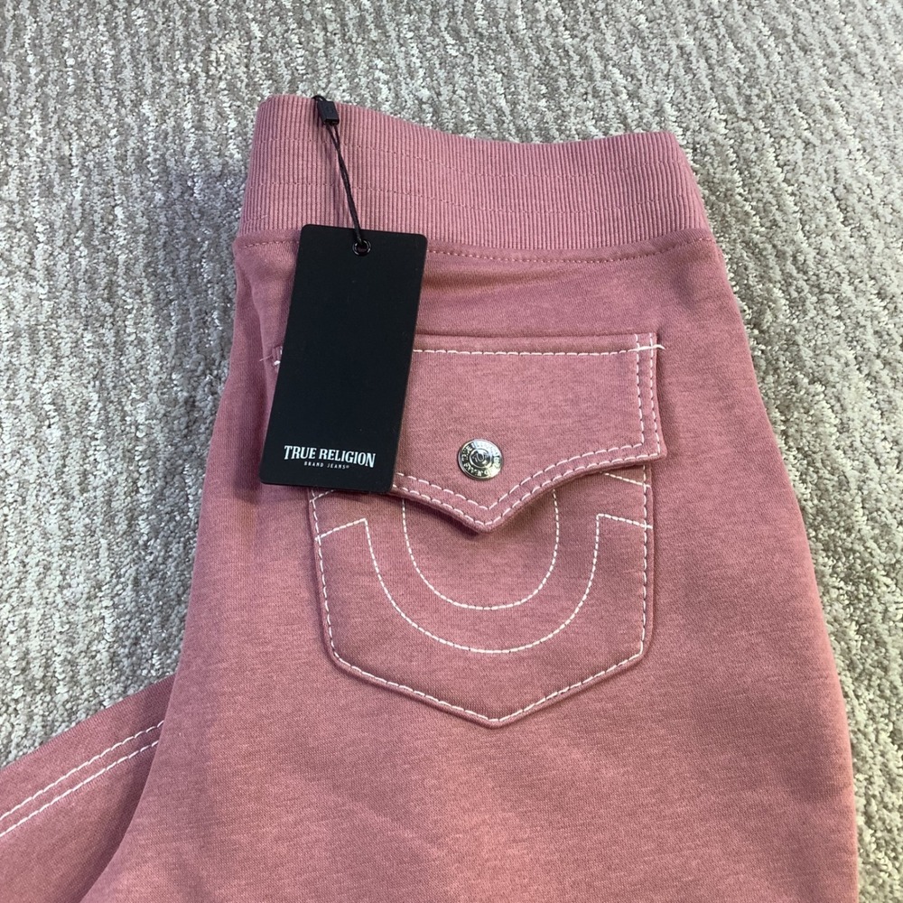 True Religion Big T Flare Pants Nostalgia Rose Pink Sweatpants Womens Size M NWT
